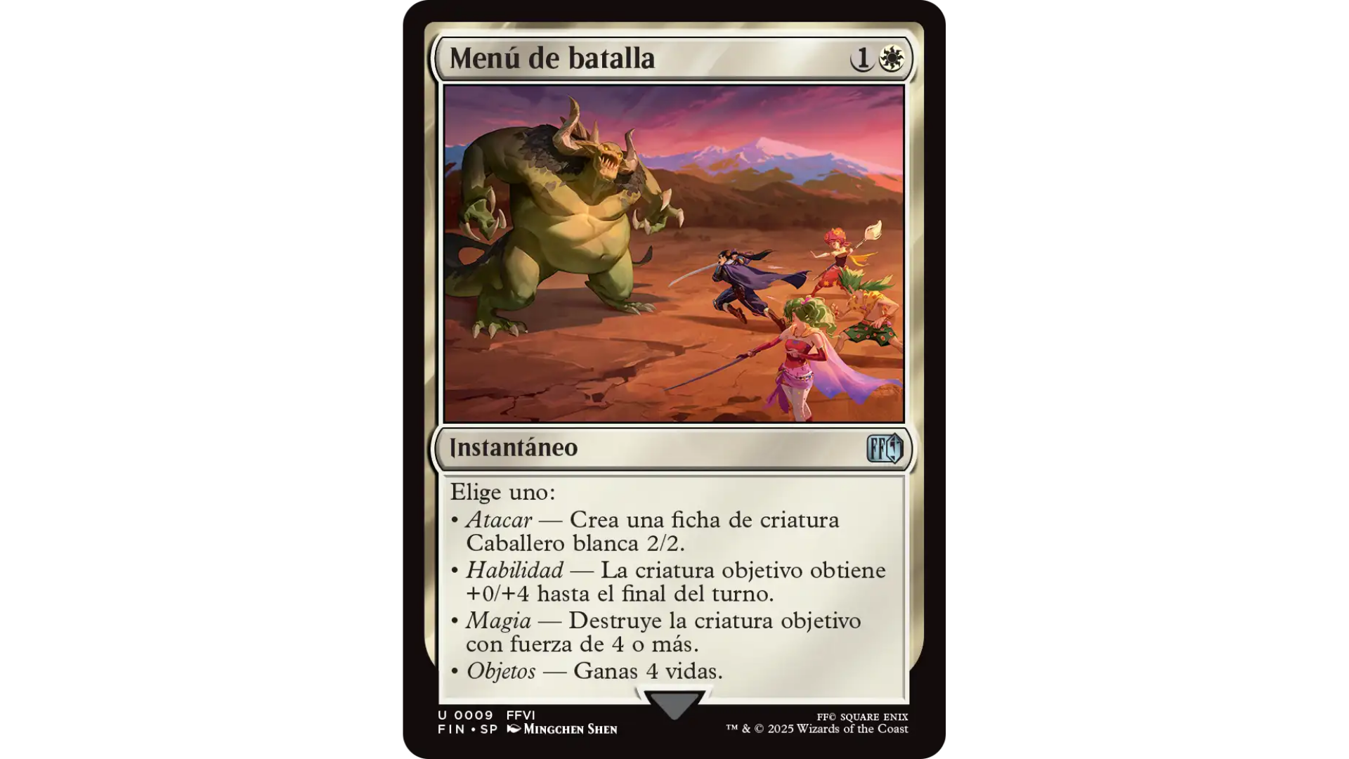 Carta de Menú de Batalla de la colección de Final Fantasy